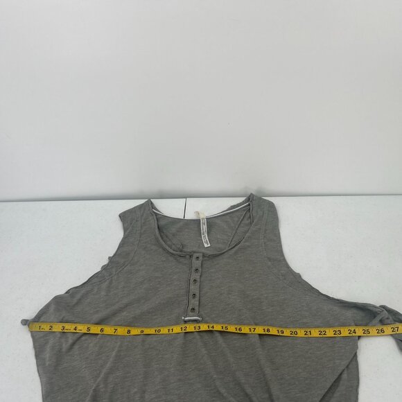 Free People FP Movement Gray Open Side Tie Tank Top L Henley Style Athleisure - Picture 8 of 11